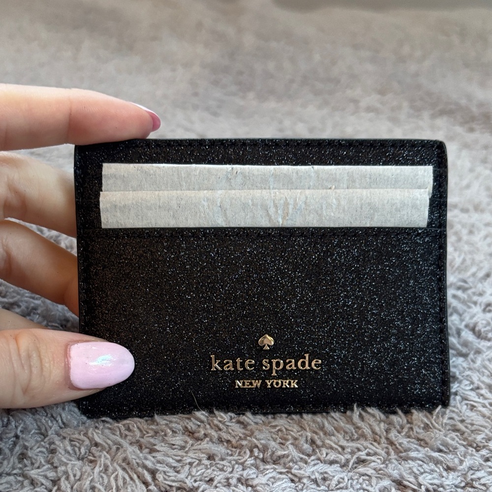 Kate Spade Black Sparkle Card Holder